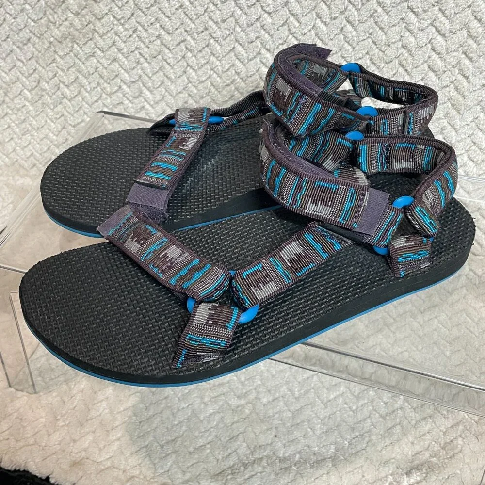 Teva Mens Size 8 Original Universal‎ Peaks Blue Strappy Outdoor Sandal Normcore